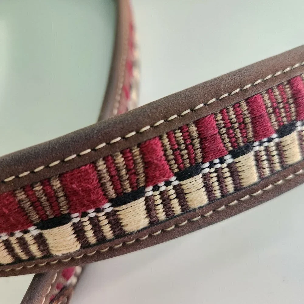 Vintage Embroidered Suede Unique Belt Size 40